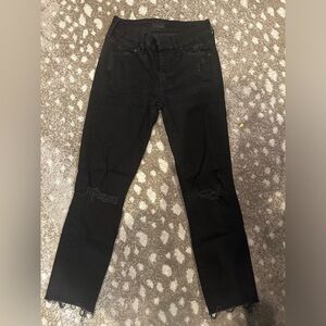 Mother stretch cropped skinny jeans, black size 24